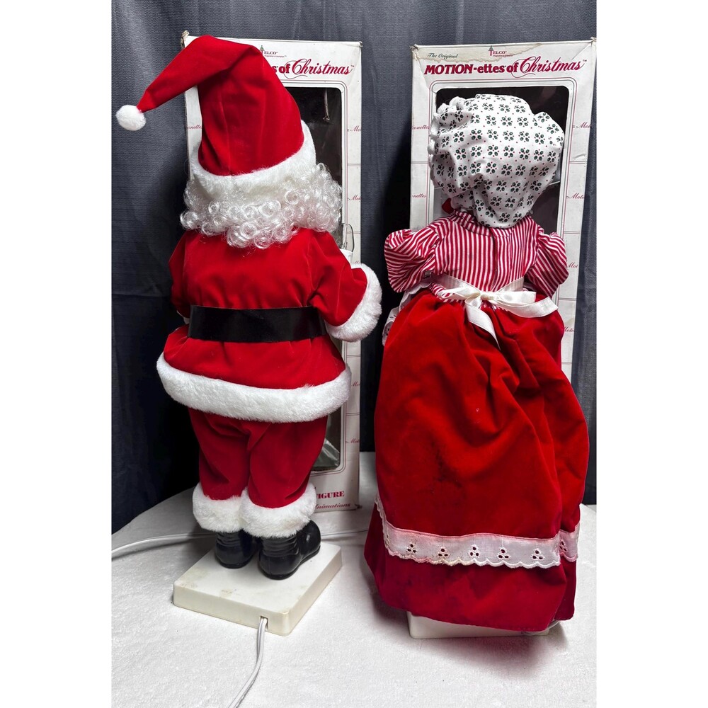 Vintage Telco Motionettes Santa and Mrs Claus Animated Lighted Figures Boxes - Picture 13 of 16